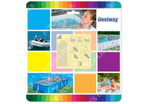 56886 Каркасный бассейн круглый Камень BestWay, 549х132см, (фильтр, лестница,тент)