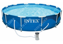 28202 Intex Каркасный бассейн круглый, 305х76см, фильтр-насос картр 1250 л/ч