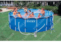 Бассейн круглый INTEX Metal Frame 457х122, фильтр-насос (28242)
